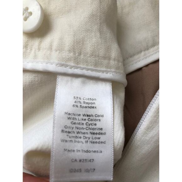 Talbots Chatham Crop Pants White Scalloped Hem Size 12 Classic Summer - Picture 8 of 13